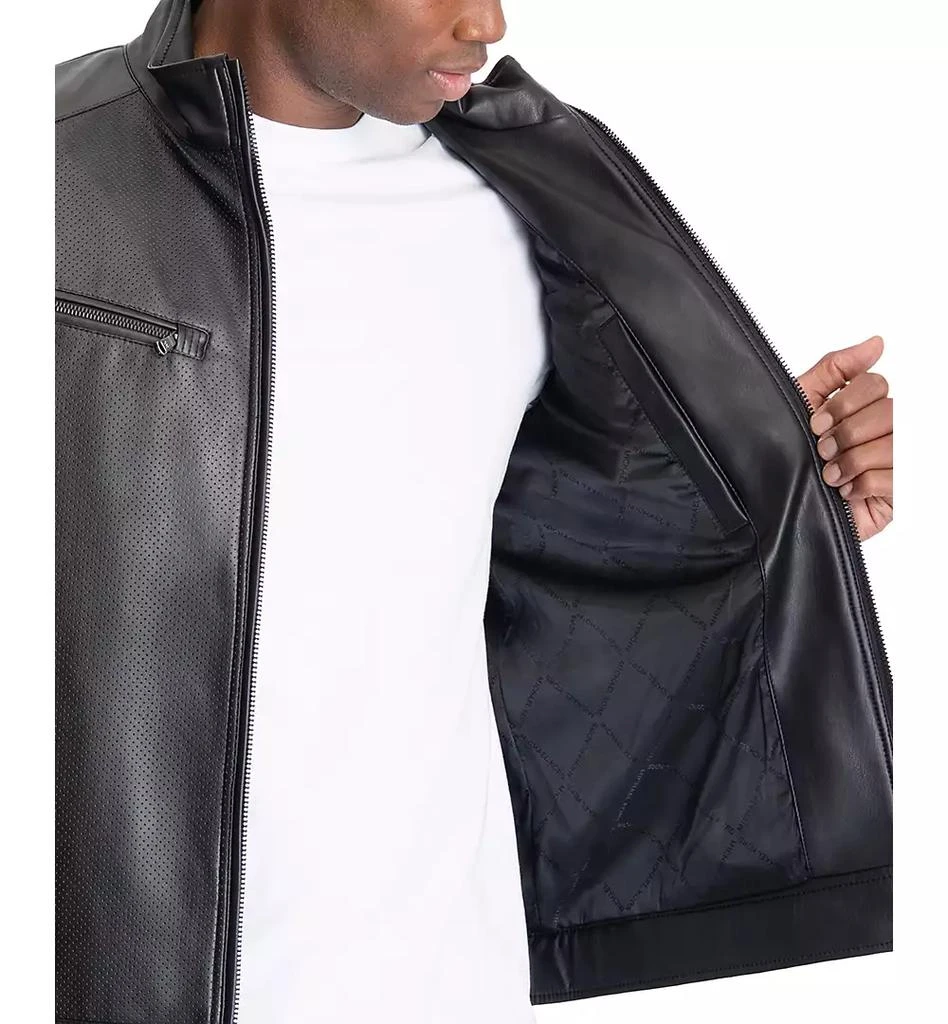 Michael Kors Men's Perforated Faux Leather Moto Jacket, Created for Macy's 3