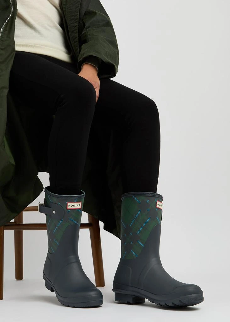Hunter Original Short checked rubber wellington boots 5