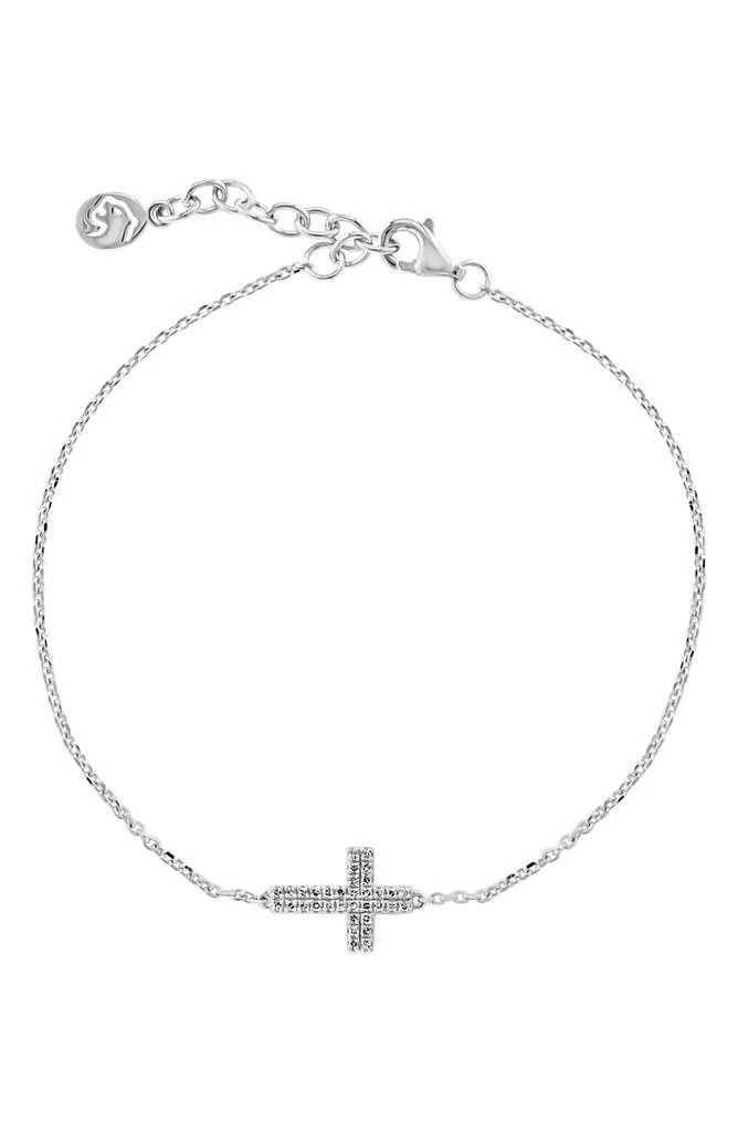Effy Sterling Silver Pavé Diamond Cross Bracelet - 0.09ct. 1