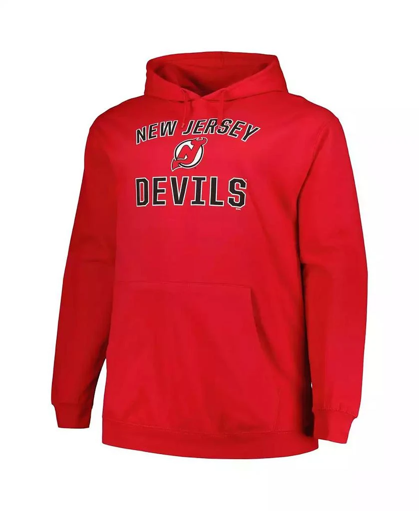 Profile Men
s Red New Jersey Devils Big and Tall Arch Over Logo Pullover Hoodie 3