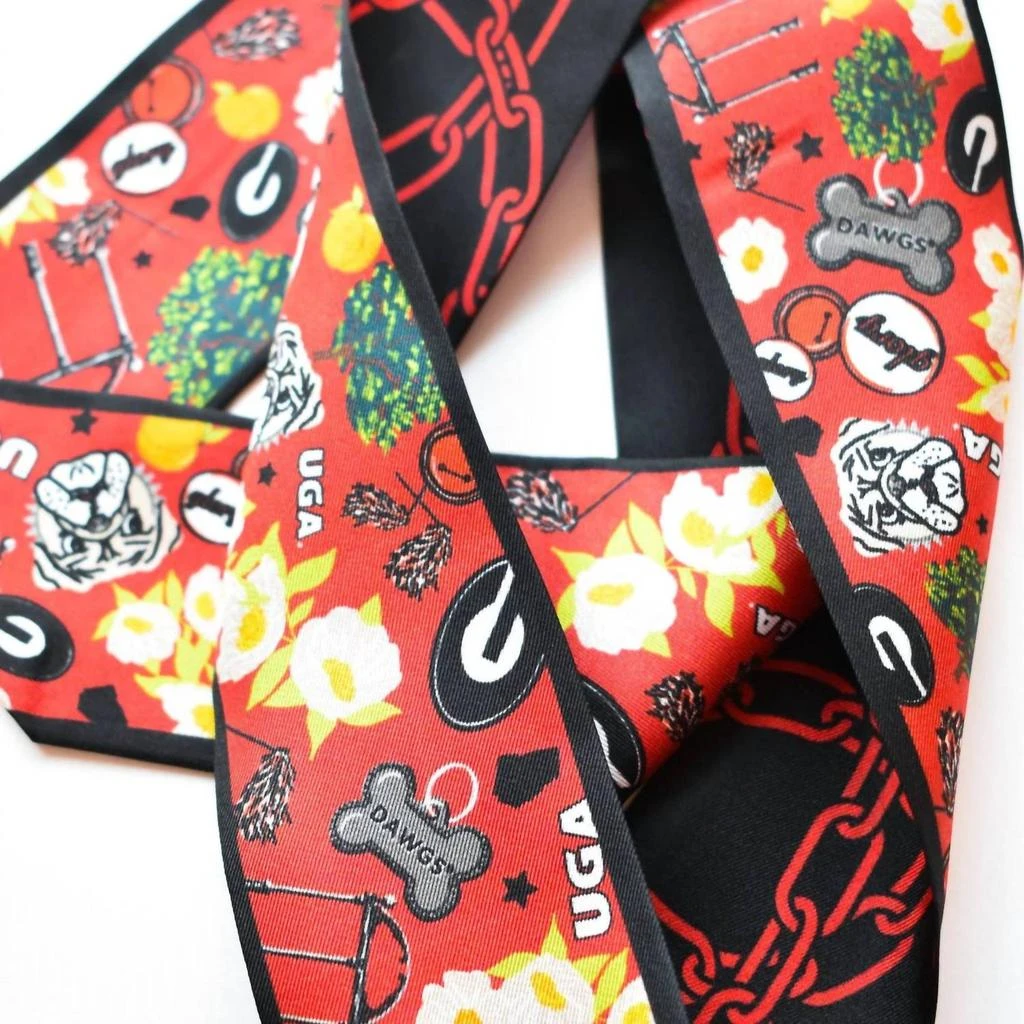 Saturday Silks Saturday Silks - Georgia Bulldogs Twilly Scarf 3