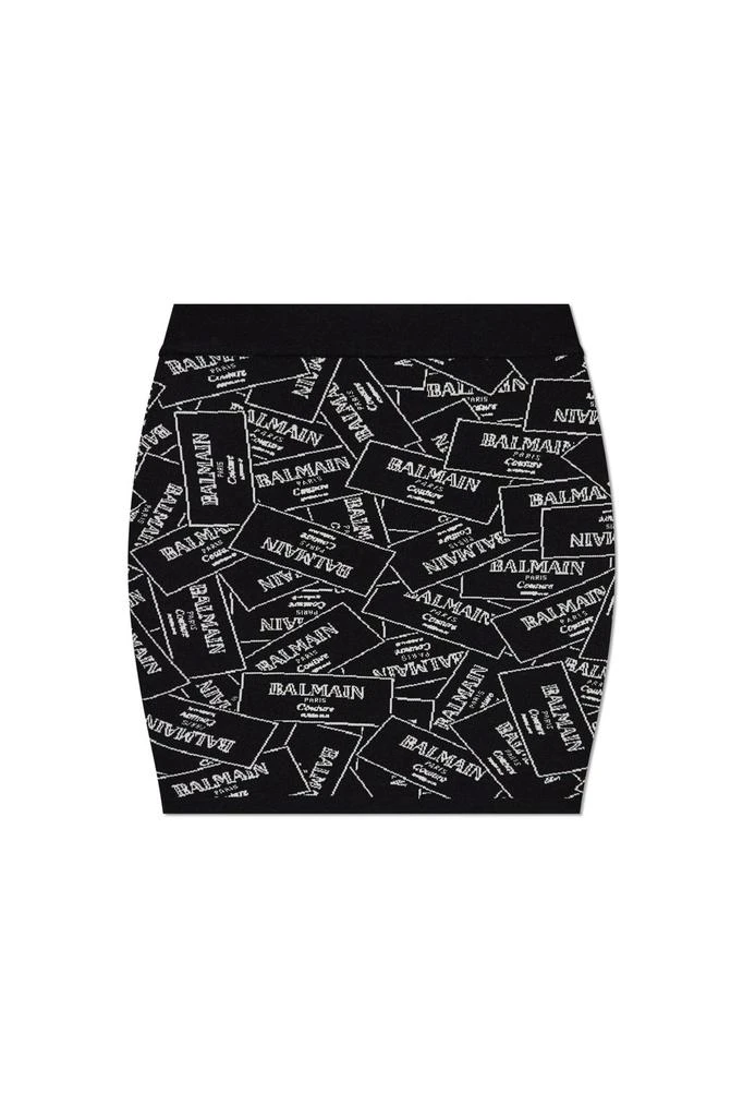 Balmain Balmain Logo Detailed Mini Skirt from Cettire