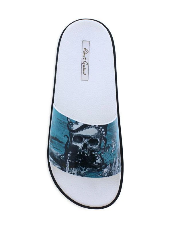 Robert Graham Washed Up Graphic Leather Slides 4