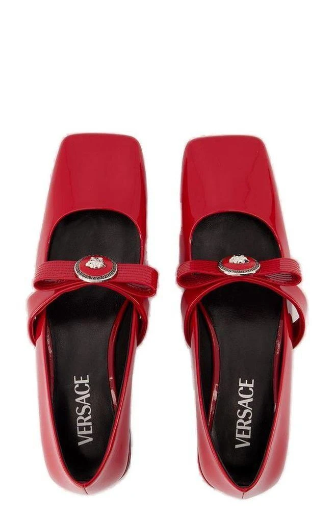 Versace Versace Gianni Ribbon Square-Toe Ballerina Shoes 4