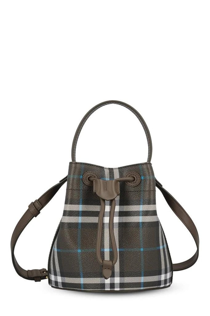 Burberry Burberry Checked Drawstring Bucket Bag 1
