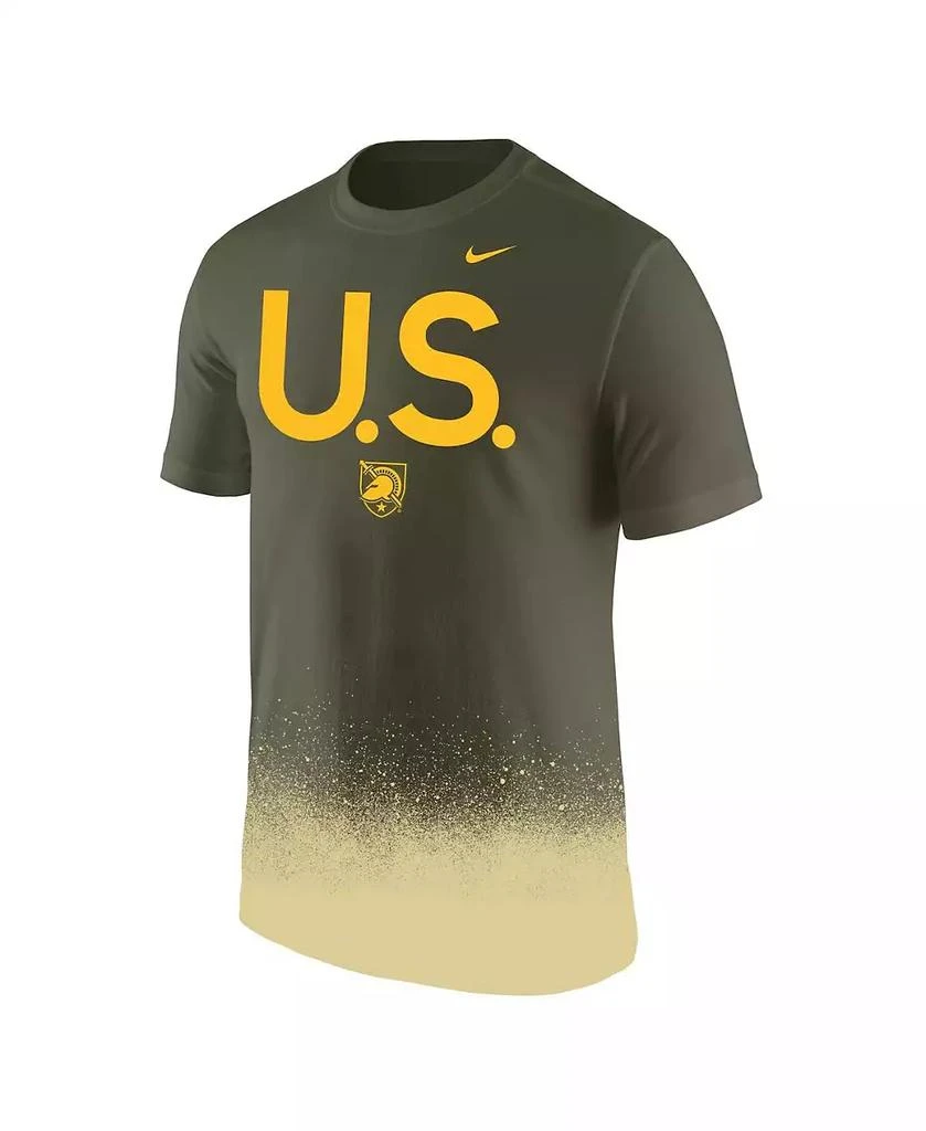 NIKE Men's Olive Army Black Knights 1st Armored Division Old Ironsides Rivalry Splatter T-shirt 3