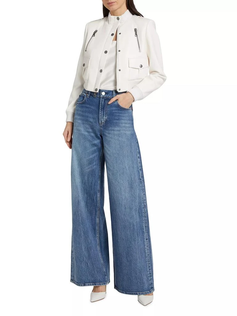 Alice + Olivia Ria Shrunken Vegan Leather Moto Jacket - Coats - Free ...