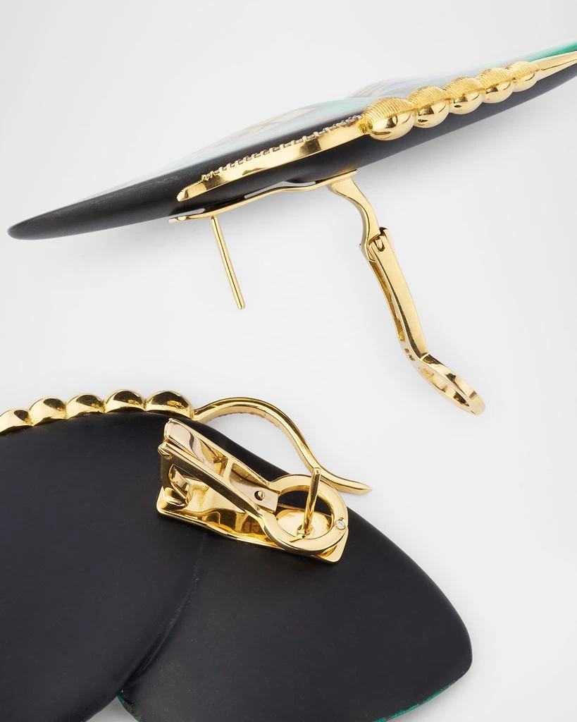 Silvia Furmanovich Butterfly Marquetry Earrings with Diamonds 3