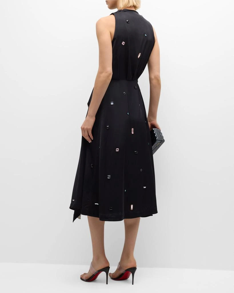 3.1 Phillip Lim Sleeveless Draped Midi Dress with Gem Embellishment 4