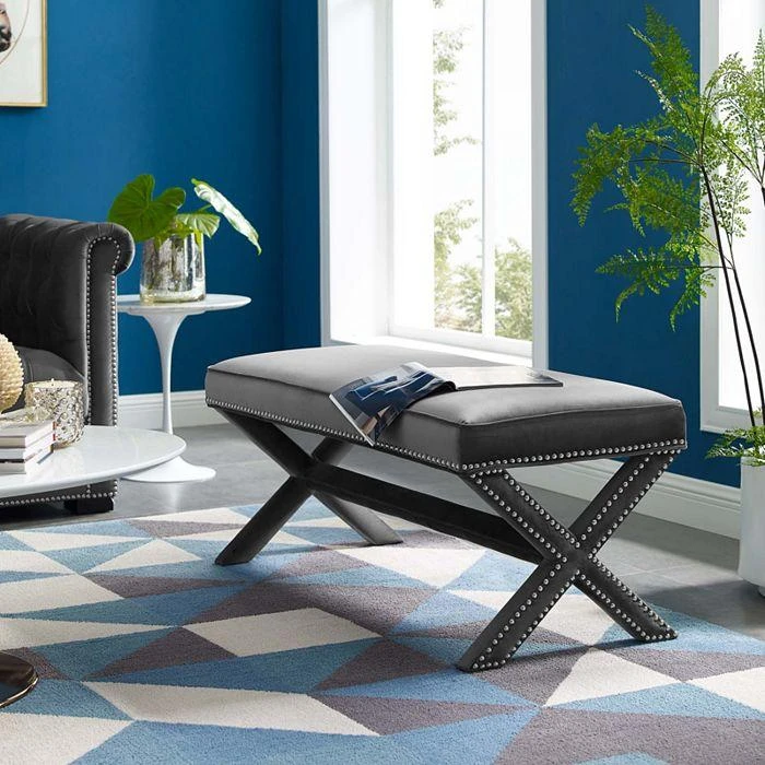Modway Rivet Performance Velvet Bench 2
