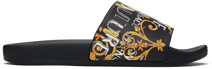 Versace Black Barocco Pool Slides 1