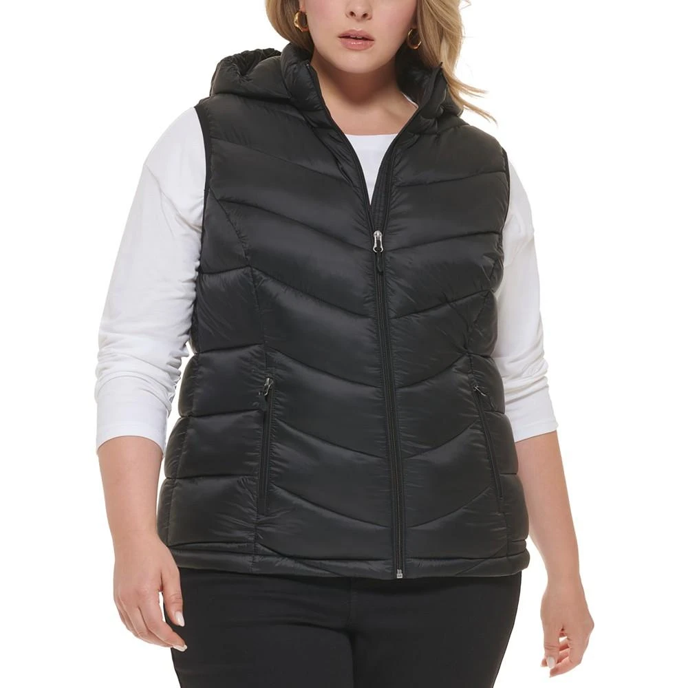 Charter Club Women's Plus Size Packable Hooded Puffer Vest, Created for Macy's 1