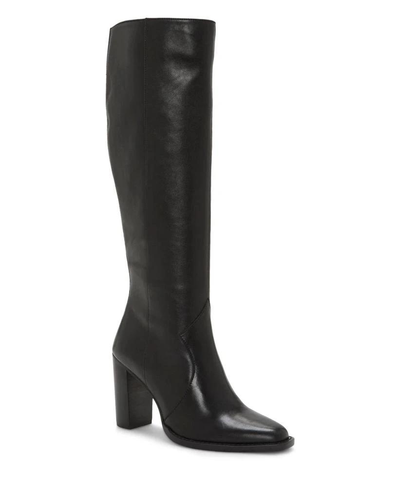 Vince Camuto Women
s Lecheya Boots Black Block Heel Knee High ZAP1494
