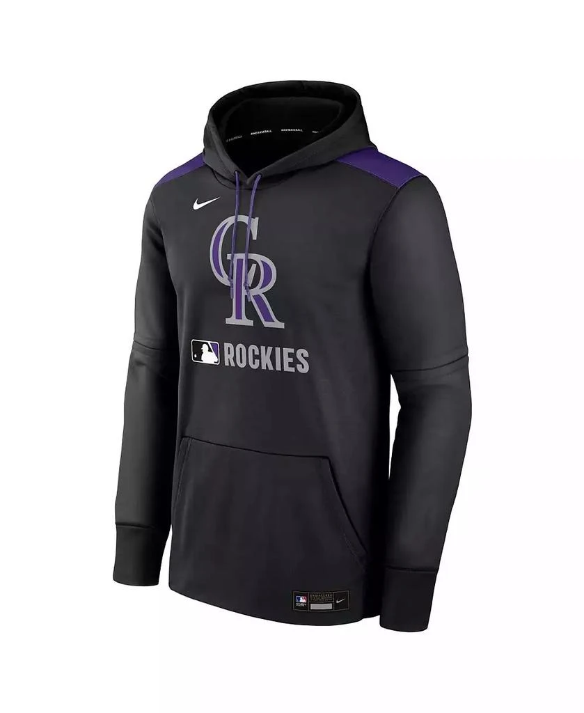 NIKE Men's Black Colorado Rockies Authentic Collection Performance Pullover Hoodie 3