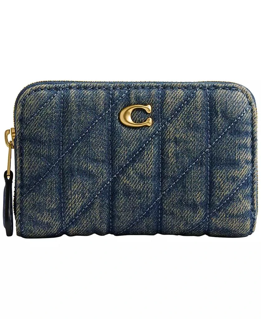 Coach Essential Small Quilted Cotton Denim Zip-Around Wallet
