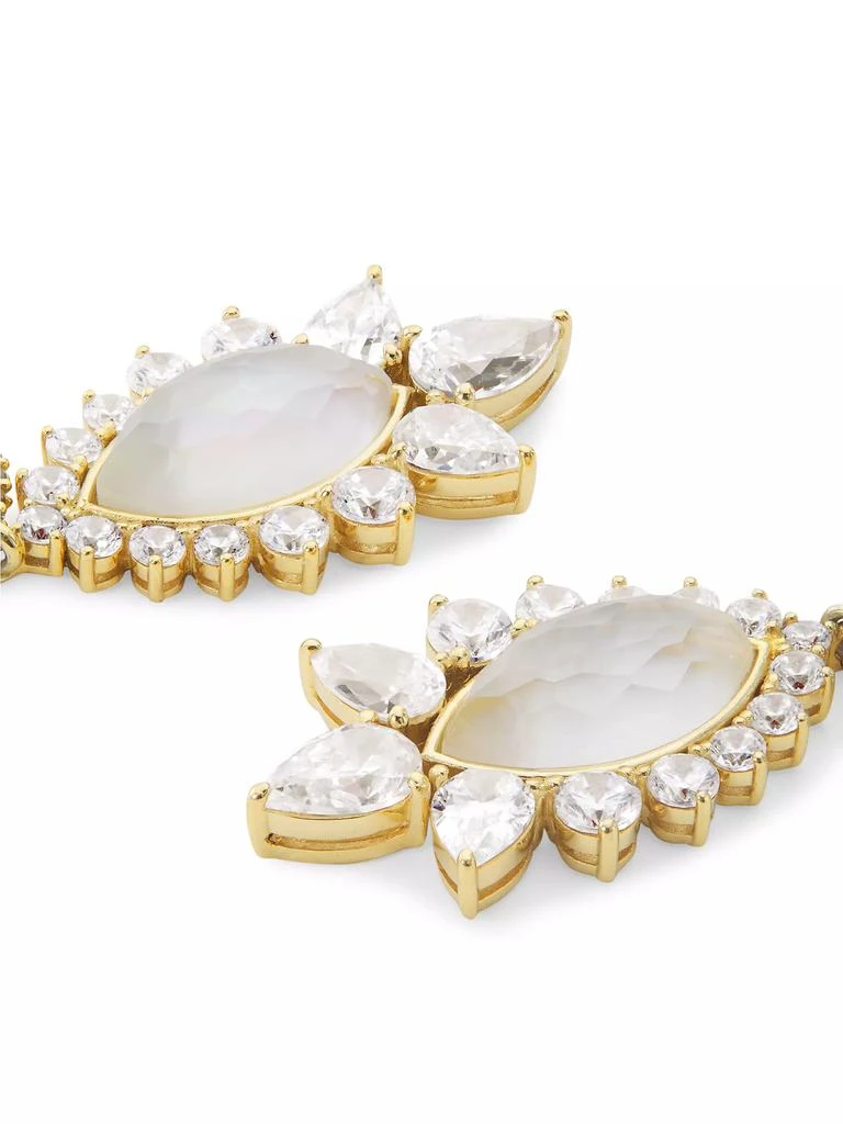 Adriana Orsini Taylor Navet 18K Gold-Plated, Cubic Zirconia, Clear Quartz & Mother-Of-Pearl Doublet Drop Earrings 4