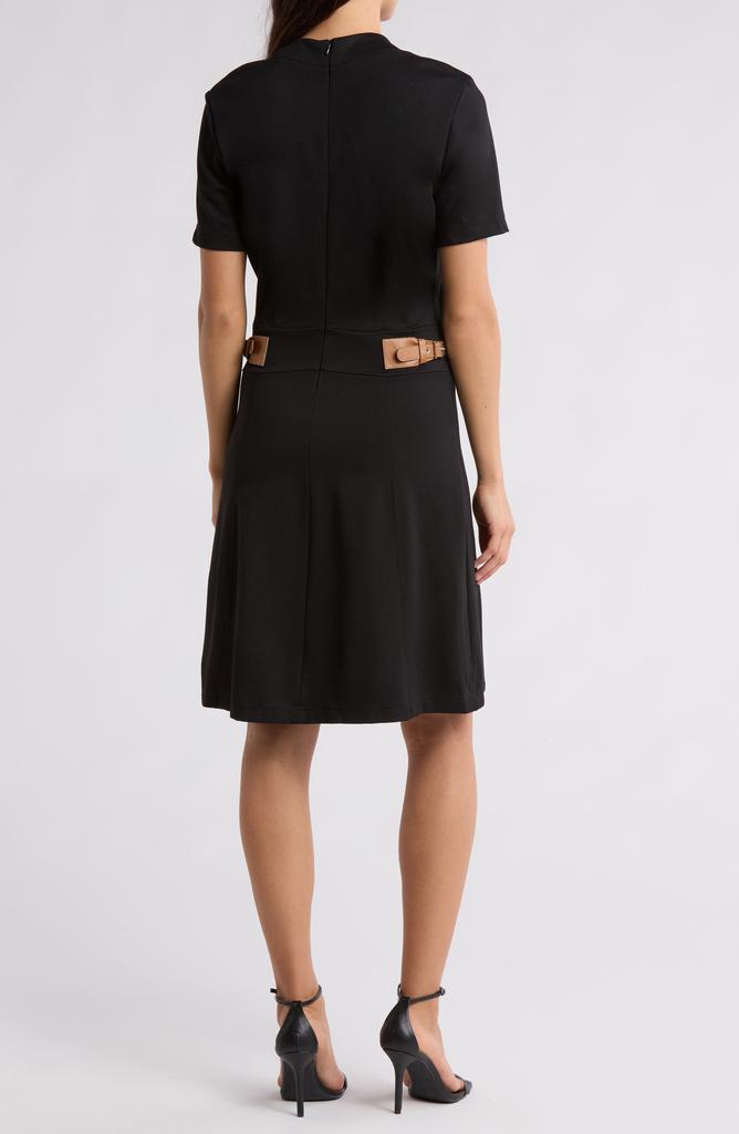 Ellen Tracy Belted Short Sleeve Fit & Flare Dress