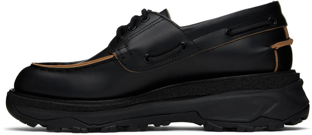 Sacai Black Leather Boat Shoes 3