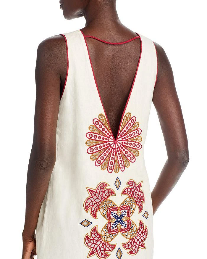 Farm Rio Marys Tiles Off White Richilieu Sleeveless Midi Dress 2