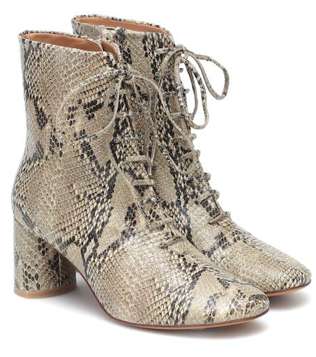 LOQ Agata snake-print leather ankle boots