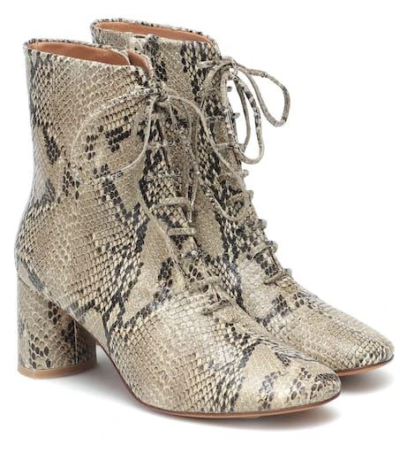 LOQ Agata snake-print leather ankle boots 1