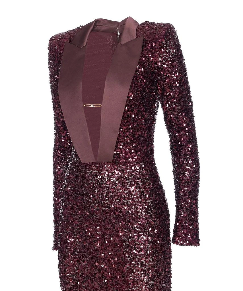ELISABETTA FRANCHI Elisabetta Franchi V-Neck Sequin Embellished Maxi Dress 3