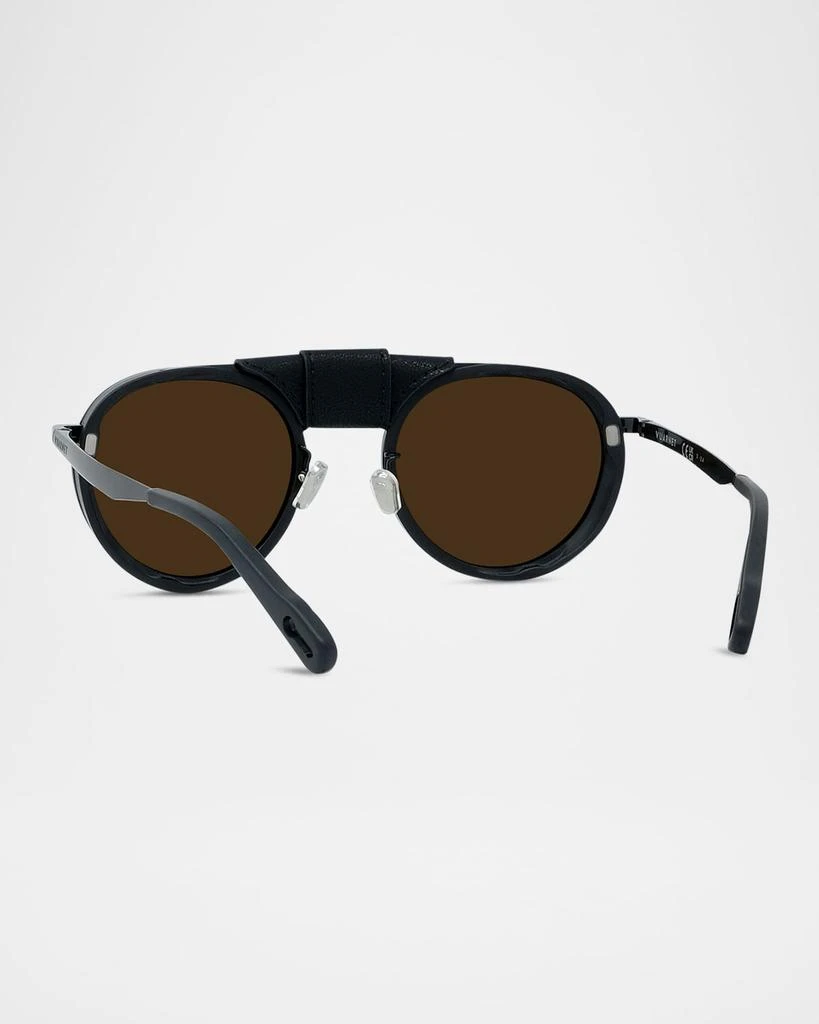 Vuarnet Men's Glacier 02 Titanium Round Sunglasses with Side Shields and Cord 2