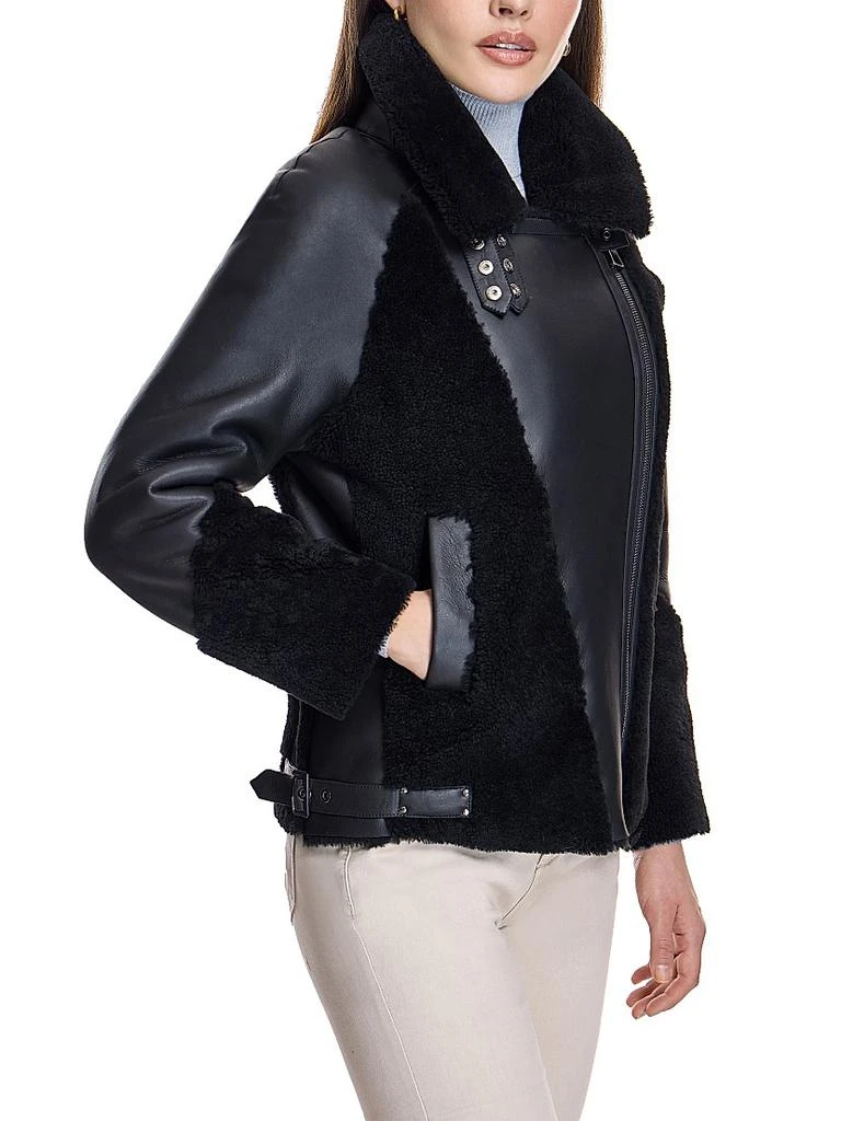 Maximilian Leather & Shearling Biker Jacket 4