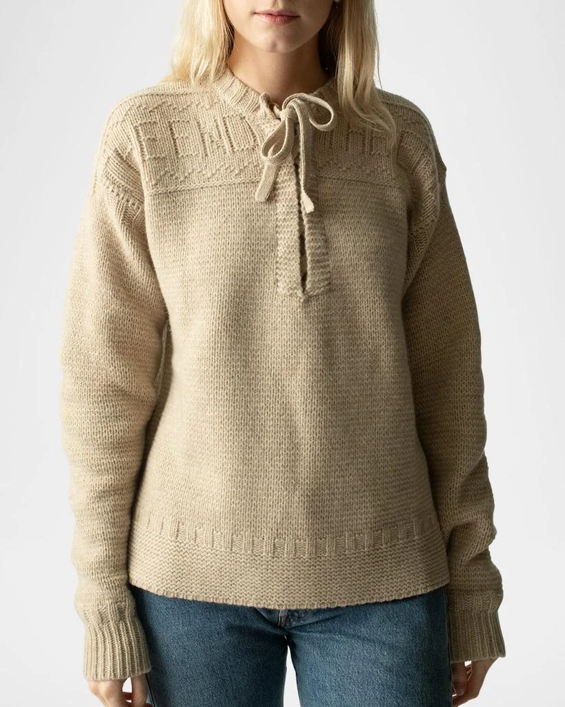 Lingua Franca The End Lace-Up Guernsey Pullover 3