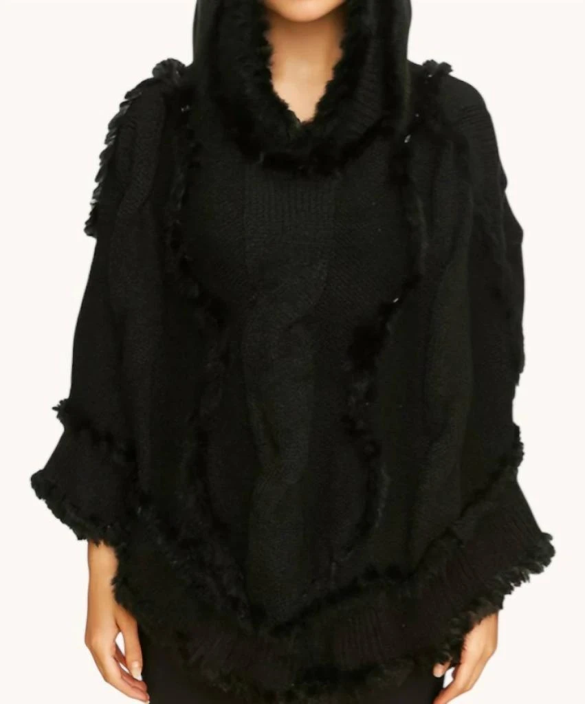 Wona Trading Wona Trading - Cable Fur Poncho Hoodie 2
