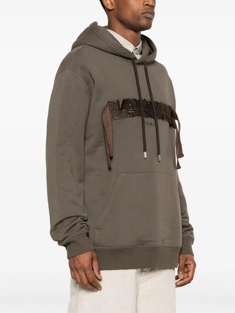 Lanvin Dark Olive Green Cotton Jersey Hoodie 3