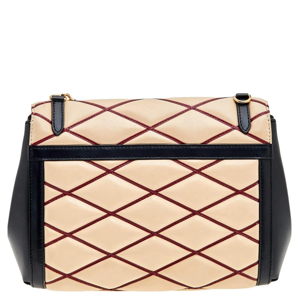 Louis Vuitton Louis Vuitton Beige/Black Leather Malletage Pochette Flap Bag 4