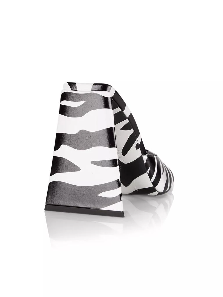 The Attico Devon 115MM Zebra-Print Leather Mules 3