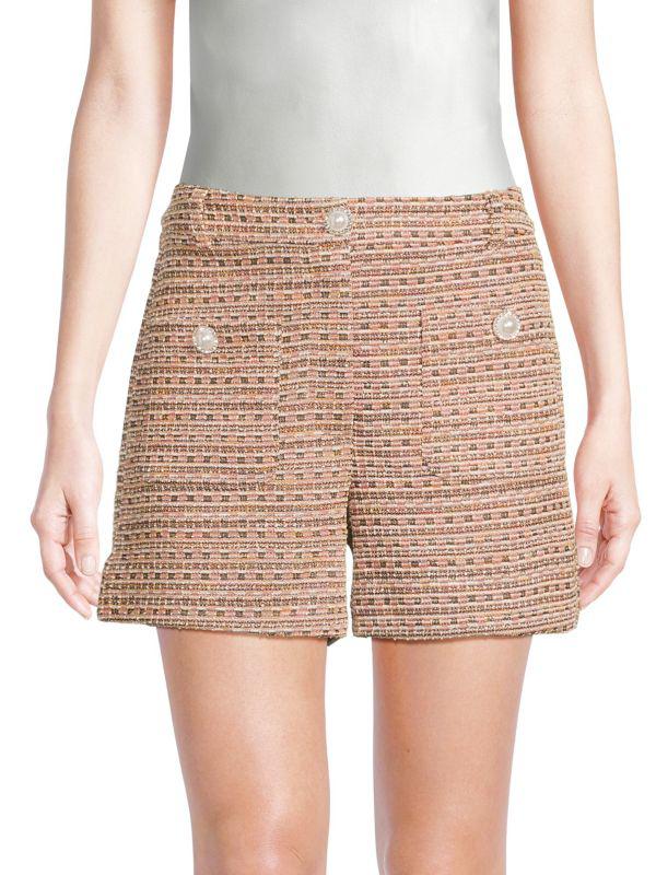 Lea & Viola ​Tweed Button-Detail Shorts