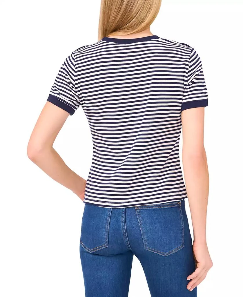 CeCe Women's Striped Ringer Baby T-Shirt 3