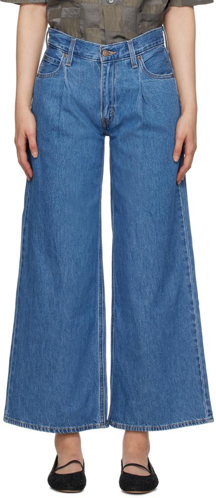 Levi's Blue Baggy Dad Wide Leg Jeans