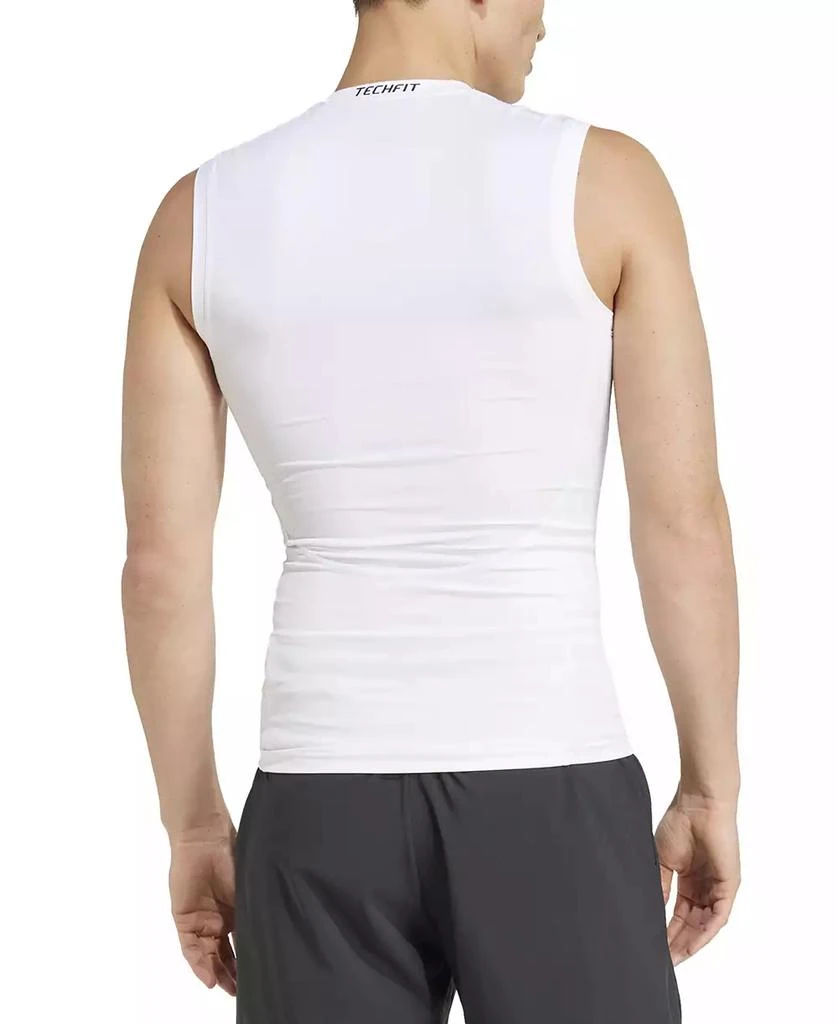 Adidas Men's Fitted Crewneck Tech-Fit Sleeveless Compression T-Shirt 2