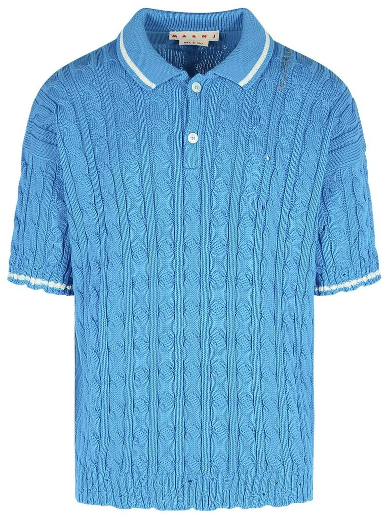 Marni Polo Shirt In Light Blue Cotton 1