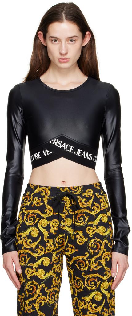 VERSACE JEANS COUTURE バロッククロップドトップ カットソー VERSACE JEANS COUTURE: crop top with Baroque print - White