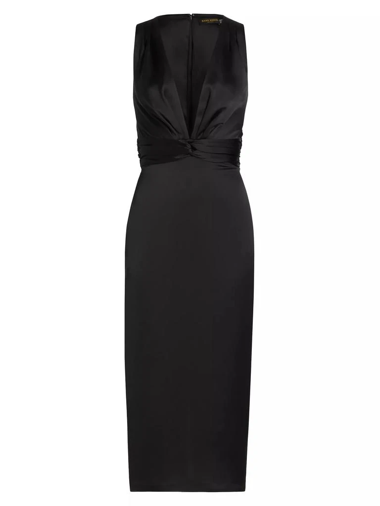 Ramy Brook Talon Satin Plunge Midi-Dress 1