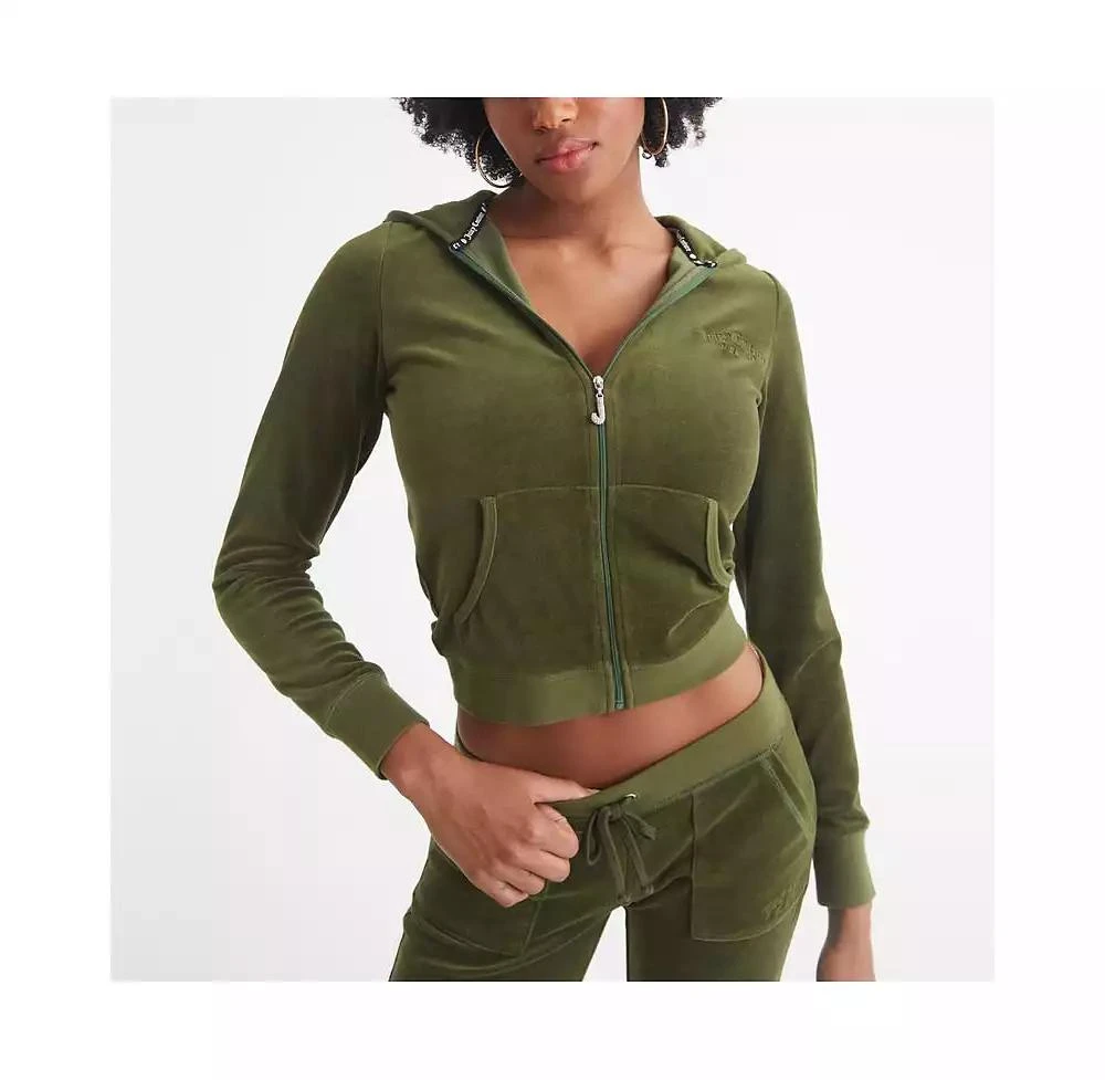Juicy Couture Women's Heritage Rib Trim Kangaroo Pocket Track Jacket 1