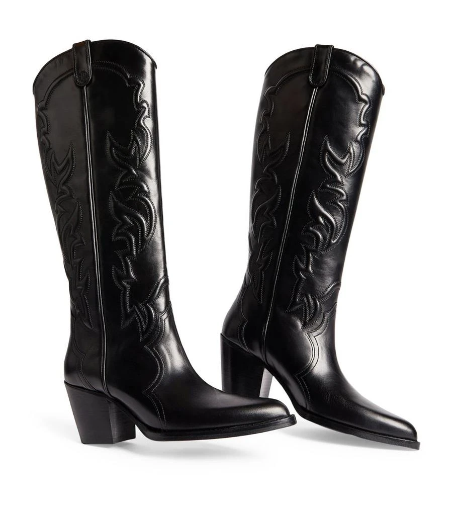 Maje Leather Cowboy Boots 65 4