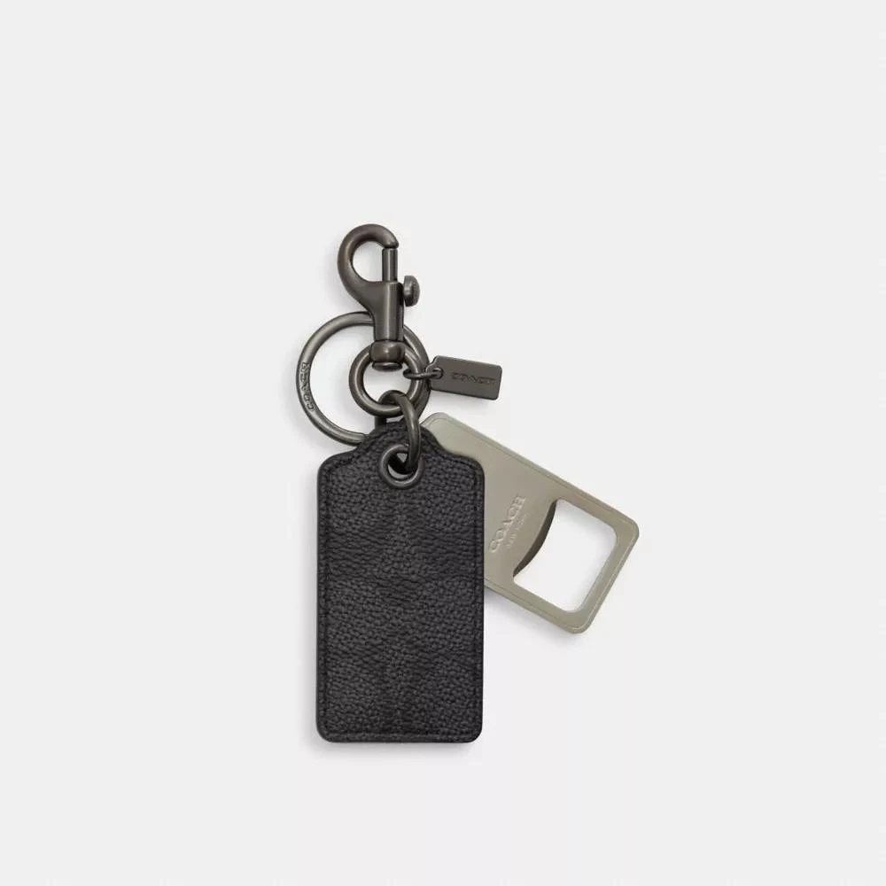 Coach Bottle Opener Key Fob In Signature Canvas 1