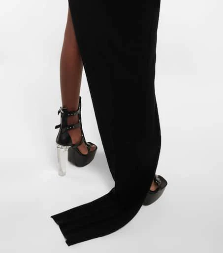 Rick Owens Asymmetric cashmere and wool maxi skirt 5