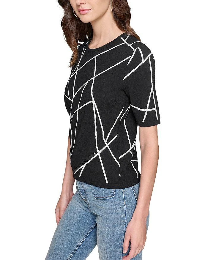 Karl Lagerfeld Paris Printed Short Sleeve Sweater 4