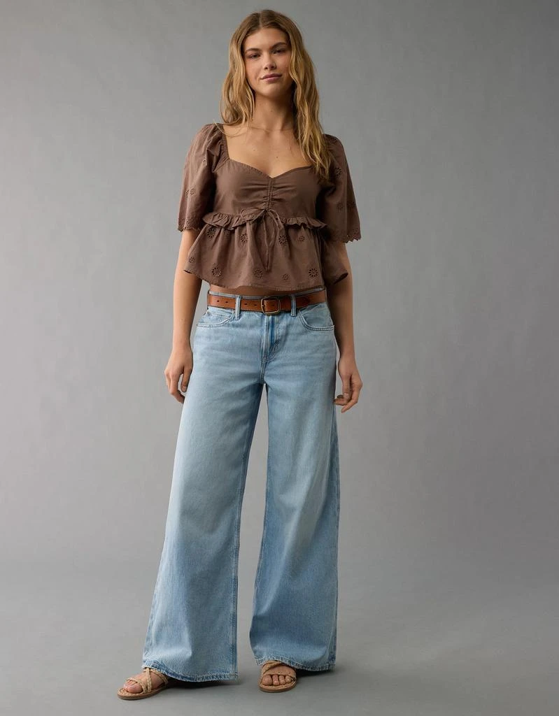 AE AE Flutter Sleeve Eyelet Babydoll Blouse 5