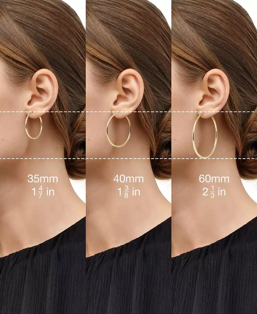 Italian Gold Polished Hollow 4 Row Curve J Hoop Stud Earrings in 10K Yellow Gold