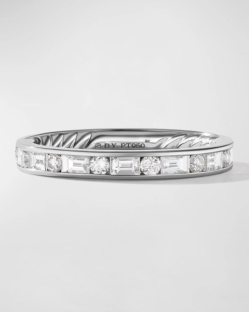 David Yurman Eden Alternating Baguette Diamond Wedding Band Ring in Platinum 1