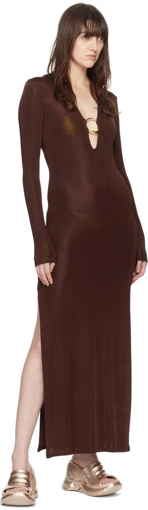 LOUISA BALLOU Brown Helios Maxi Dress 4