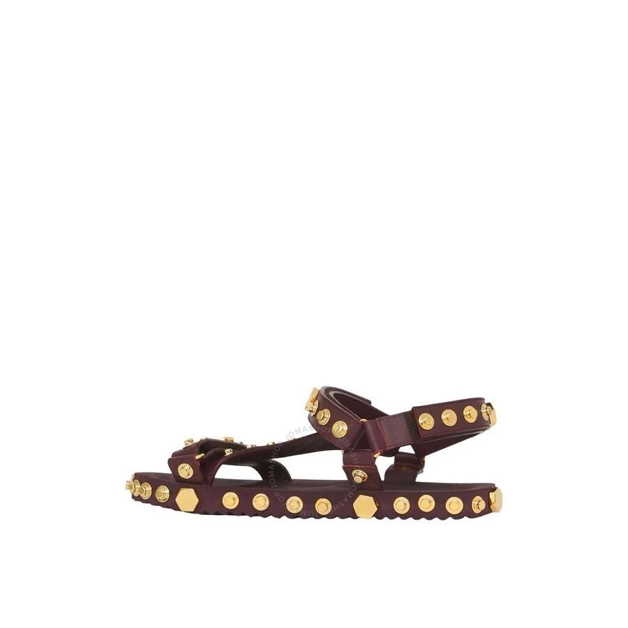 Burberry Open Box - Burberry Ladies Deep Maroon Patterson Studded Sandals 3